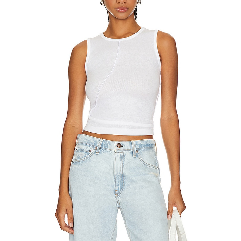 Helmut Lang 'Muscle' White Cotton Tank Top Size S